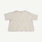 Kapital cream cotton boxy pocket tee front view with tonal chest pocket and short sleeves.