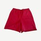 Back view of HMDD red Chim Reapers shorts in athletic mesh with elastic drawstring waistband and side seam.
