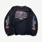 Vintage Harley Davidson Chain Riders black longsleeve with orange chest logo, front view
