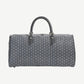 Goyard Boston 50 duffle bag in gray Goyardine canvas with chevron monogram print and leather top handles
