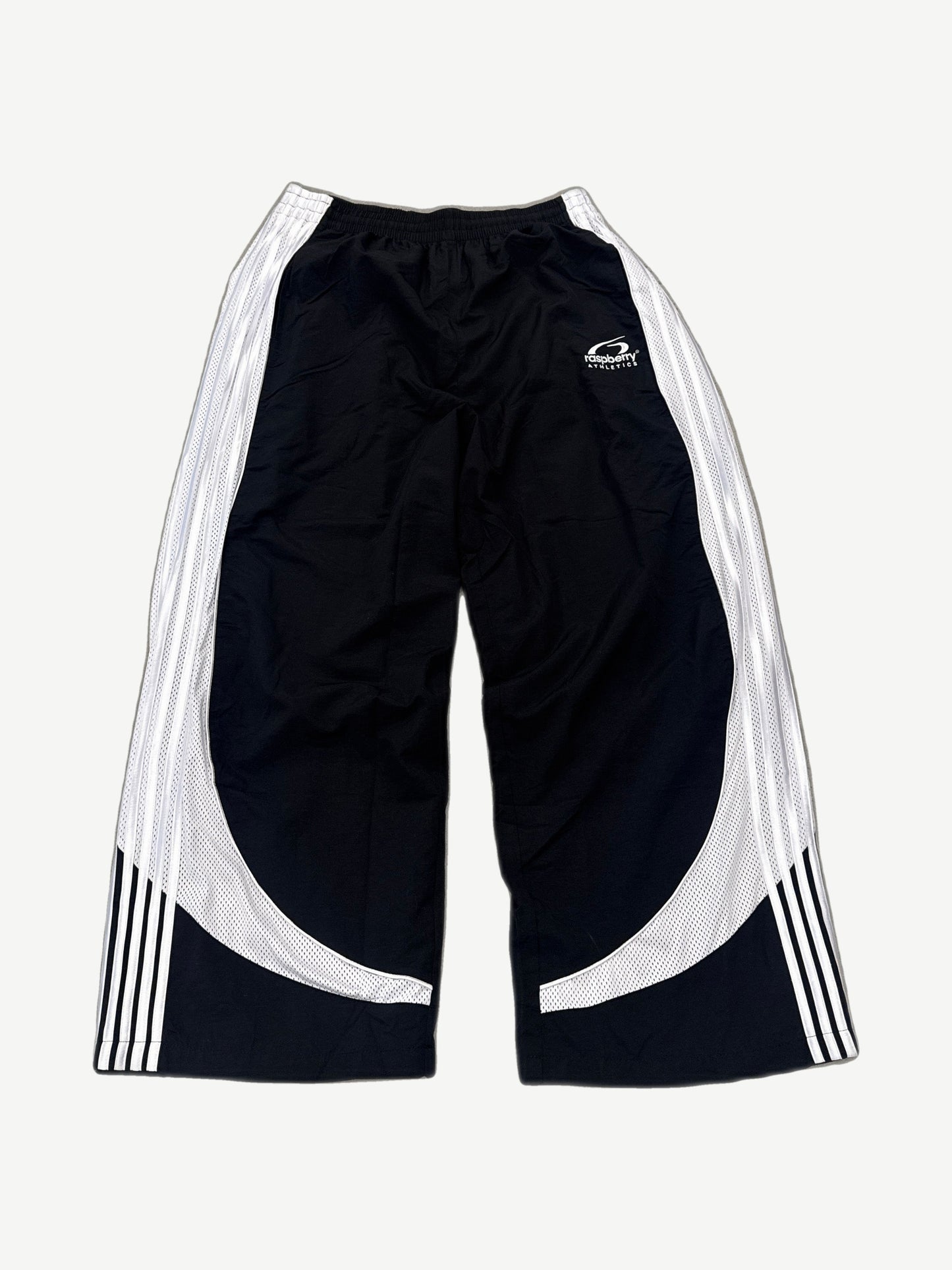 GV Gallery Raspberry Hills black tuxedo sweatpants with side stripe, drawstring waist and tapered fit.