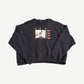 Enfants Riches Deprimes faded black crewneck sweatshirt with ERD logo and little girl photo print at chest