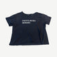 Enfants Riches Deprimes black distressed tee front with white block logo across chest and scattered pinholes.