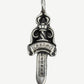 Chrome Hearts Double Dagger silver pendant with gothic Chrome Hearts banner across crossed daggers.
