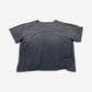 Gallery Hills Clockwork tee back view in distressed dark grey with holes and aged fading