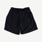 Chrome Hearts black mesh shorts back view with white Chrome Hearts gothic scroll patch on rear waistband.