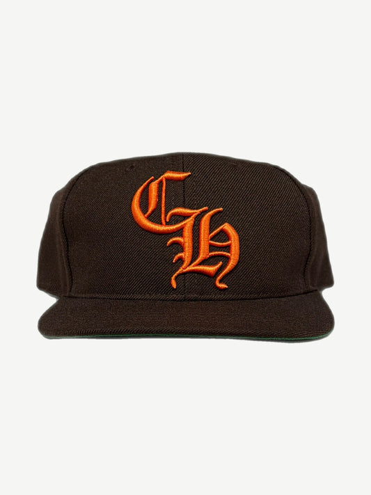 Chrome Hearts Brown Orange CH 6 Panel Baseball Hat