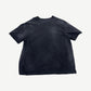 GV Gallery Raspberry Hills Code 77 tee back view in faded black cotton with raw distressed hem and short sleeves.