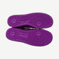CPFM Nike Air Force 1 Fuchsia Dream outsole view with all-purple circular tread pattern and Nike branding