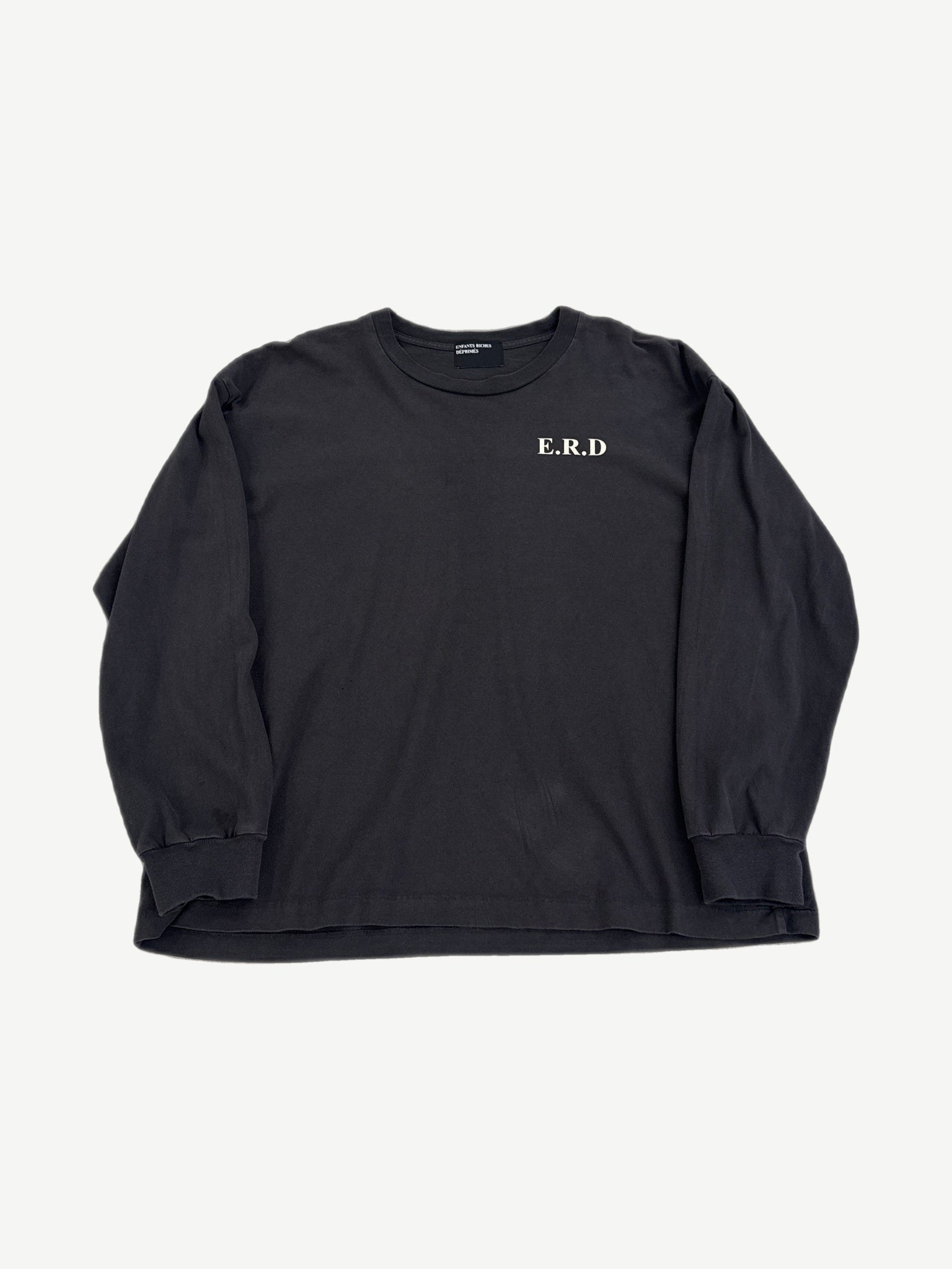 Enfants Riches Deprimes Taking the Cure long sleeve in cream with hand-painted graphic across chest.