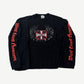 Vintage West Coast Choppers black waffle thermal longsleeve with red iron cross wings chest graphic