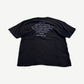 Vintage Metallica Master of Puppets tee back showing Battery and album tracklist print.