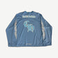 Chrome Hearts light blue mesh jersey back view with large CH monogram and Hearts gothic embroidery