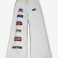 Bottega Desires heather gray flared sweatpants front view with stacked BD, BDR Bottega Racing patches down left leg.