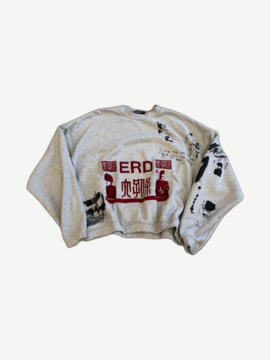 Enfants Riches Deprimes blue Oceanic crewneck sweatshirt with painted logo graphic across the chest.