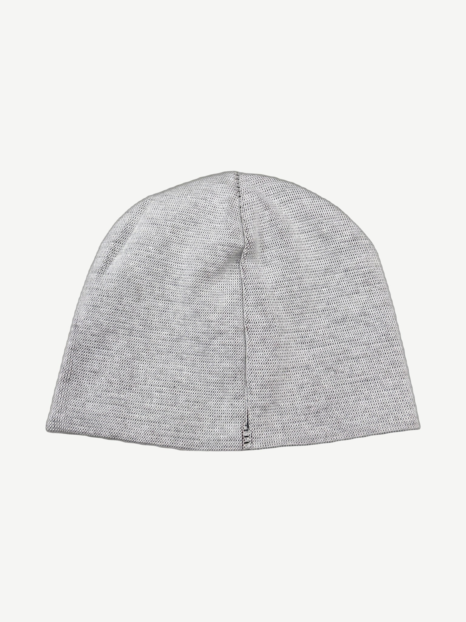 West Coast Choppers reversible beanie reverse top view in olive showing knit texture and tight crown.