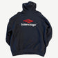 Balenciaga 3B Sports Icon black zip-up hoodie back with white Paris 10 soccer-jersey print