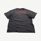 Back of vintage Misfits faded black tee with red outline Misfits logo print across upper back
