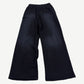 Back view of HMDD black flared sweatpants with patch pockets and faded fabric finish