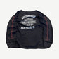 Vintage Harley Davidson thermal longsleeve back with large American Legend eagle and flag graphic print.
