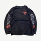 Vintage Harley Davidson black long sleeve with red Las Vegas flaming dice graphic and HD bar-and-shield front