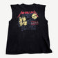 Vintage Metallica cutoff tee back with Hammer Of Justice Crushes You band member faces and red logo print.