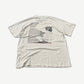 Vintage Marlboro Cowboy Adventure tee back view, distressed white cotton with faded grayscale cowboy graphic.