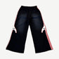 Happy Memories Don't Die HMDD Bordeaux sweatpants back view with striped side panels and elastic cuffs