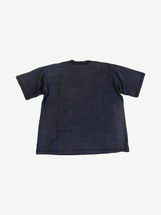 Vintage Tyson vs McNeeley promo boxing tee back in plain faded navy cotton with subtle distressing throughout