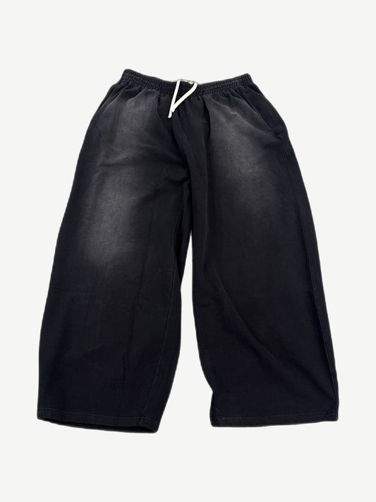 GV Gallery Raspberry Hills Tundra sweatpants front view in washed black with sun fade and white drawstring