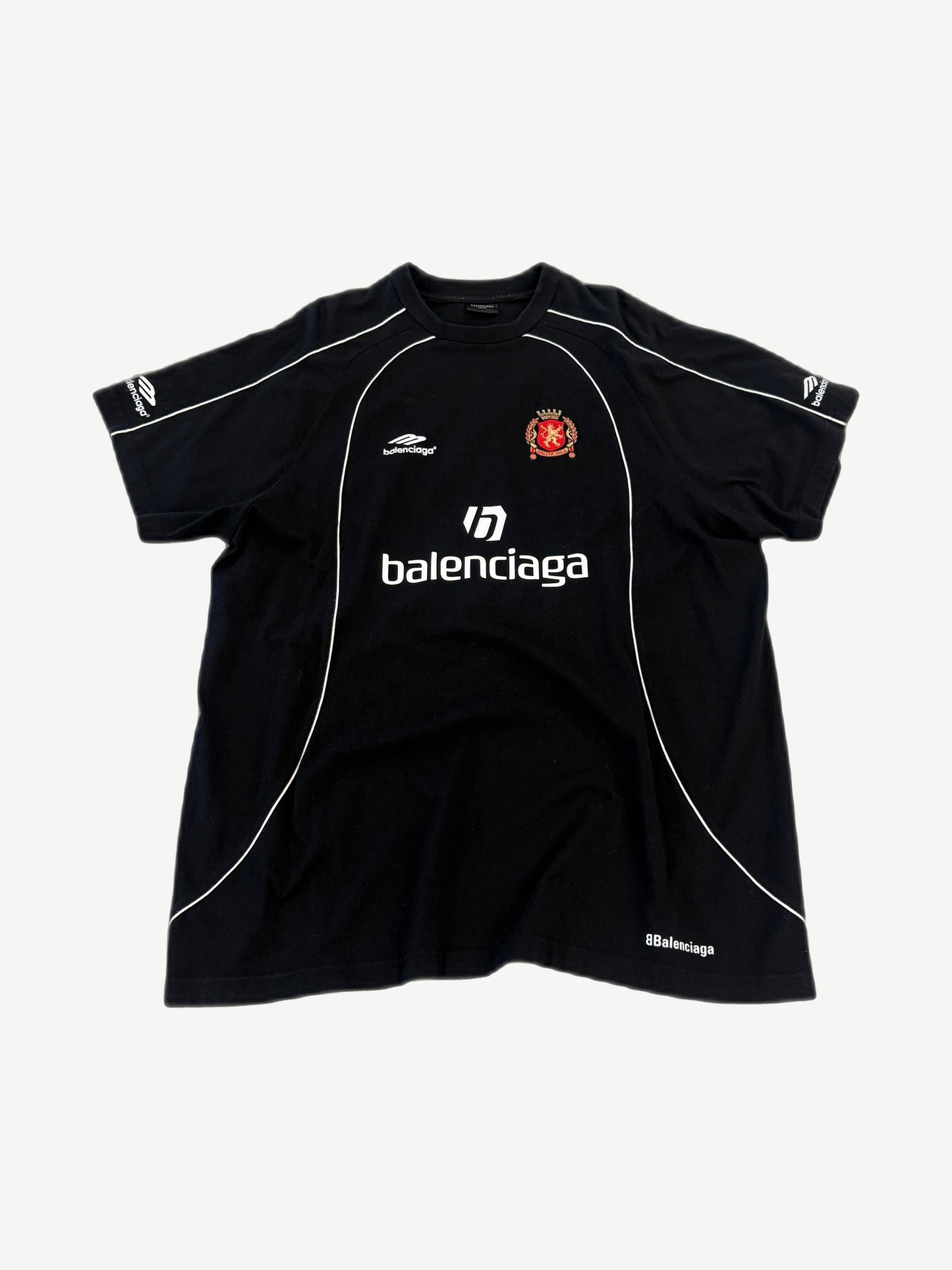 Balenciaga Black Beverly Hills Soccer Logo Tee