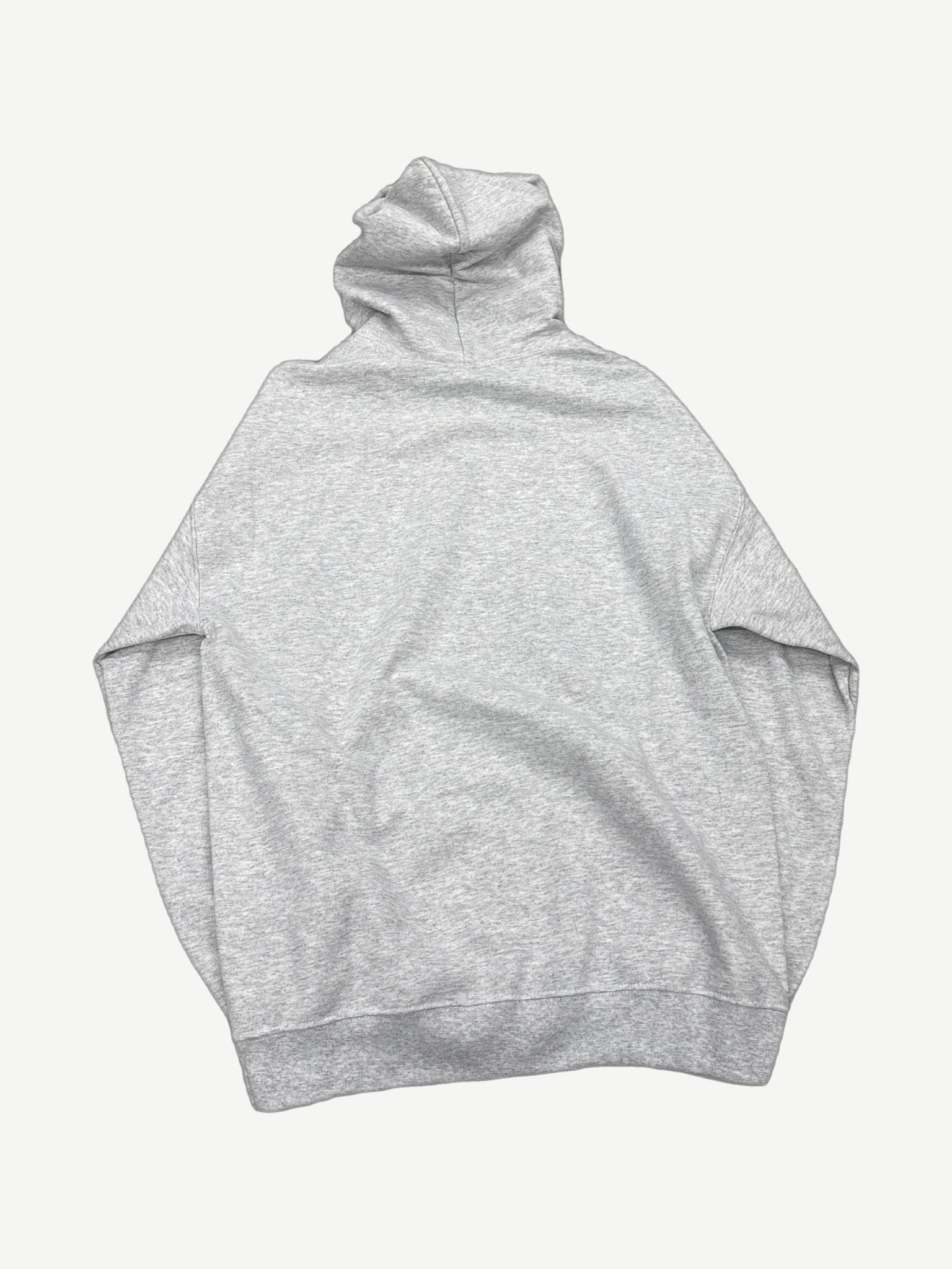 GV Gallery Raspberry Hills gray logo hoodie back view, clean fleece panel and boxy oversized fit