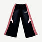 Happy Memories Don't Die HMDD Bordeaux sweatpants with red side stripes and white flame thigh insets