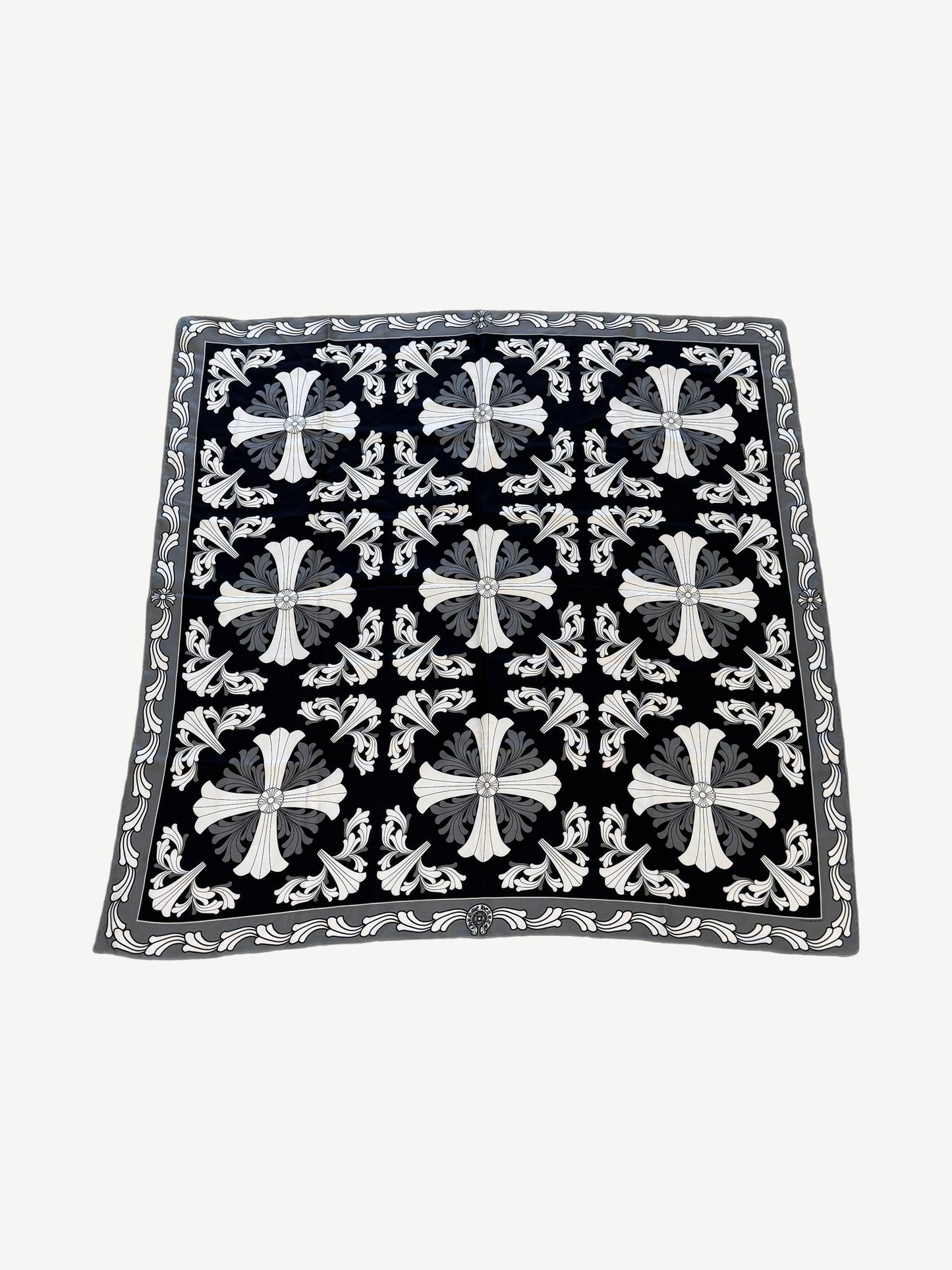 Chrome Hearts Floral Cross Silk Scarf