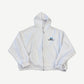 Hidden Season white wave zip up hoodie with tonal wave-pattern stitching and embroidered chest logo