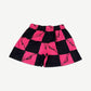 Matty Boy x Eric Emanuel pink checkered mesh shorts back view with embroidered logo