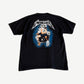 Vintage Metallica Ride the Lightning tee back view with large electric chair skeleton graphic print