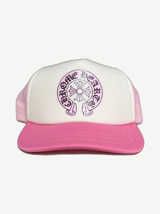 Chrome Hearts Matty Boy Pink Horseshoe Trucker Hat