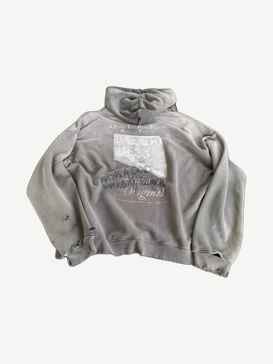 Paly Hollywood EPDS hoodie back view in heather gray fleece with large back graphic print.