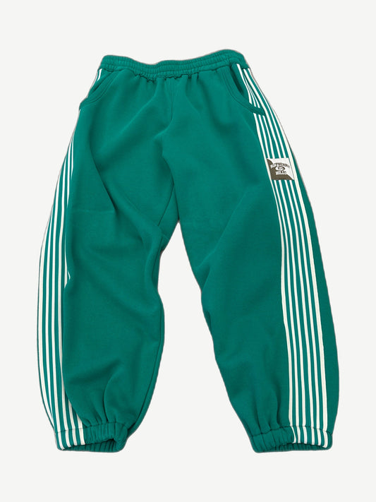 GV Gallery Raspberry Hills Lil Leon green scrunch sweatpants with drawstring waist and stacked leg.