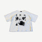 Enfants Riches Deprimes white tee with photo collage print, fork imagery and ERD typewriter text graphic