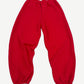 GV Gallery Raspberry Hills red fleece sweatpants back view with elastic waistband and cuffed ankle hems