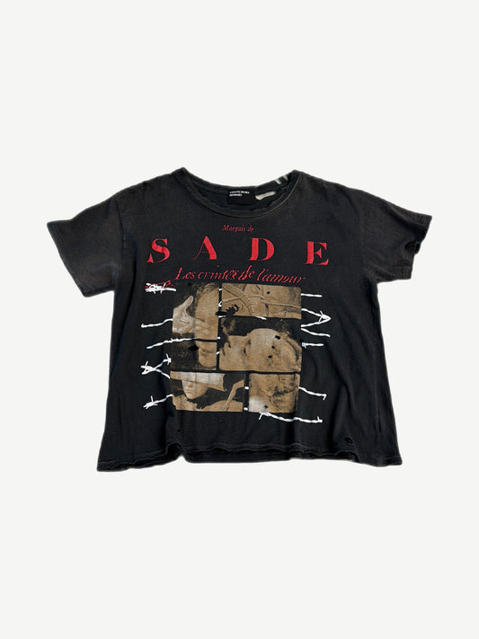 Enfants Riches Deprimes faded black Marquis de Sade Les Crimes de l'Amour tee with collage graphic