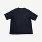 Back view of Acne Studios plain black short sleeve t-shirt with relaxed boxy fit and no rear graphics.