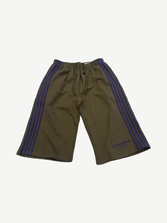 GV Gallery Raspberry Hills olive sweat shorts with embroidered logo on left thigh and drawstring waistband