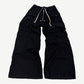 Rick Owens DRKSHDW black Jumbo Bela cargo pants front view with wide leg and oversized cargo pockets