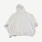 Hidden Season white wave zip up hoodie back view showing all-over wave quilting and clean blank panel