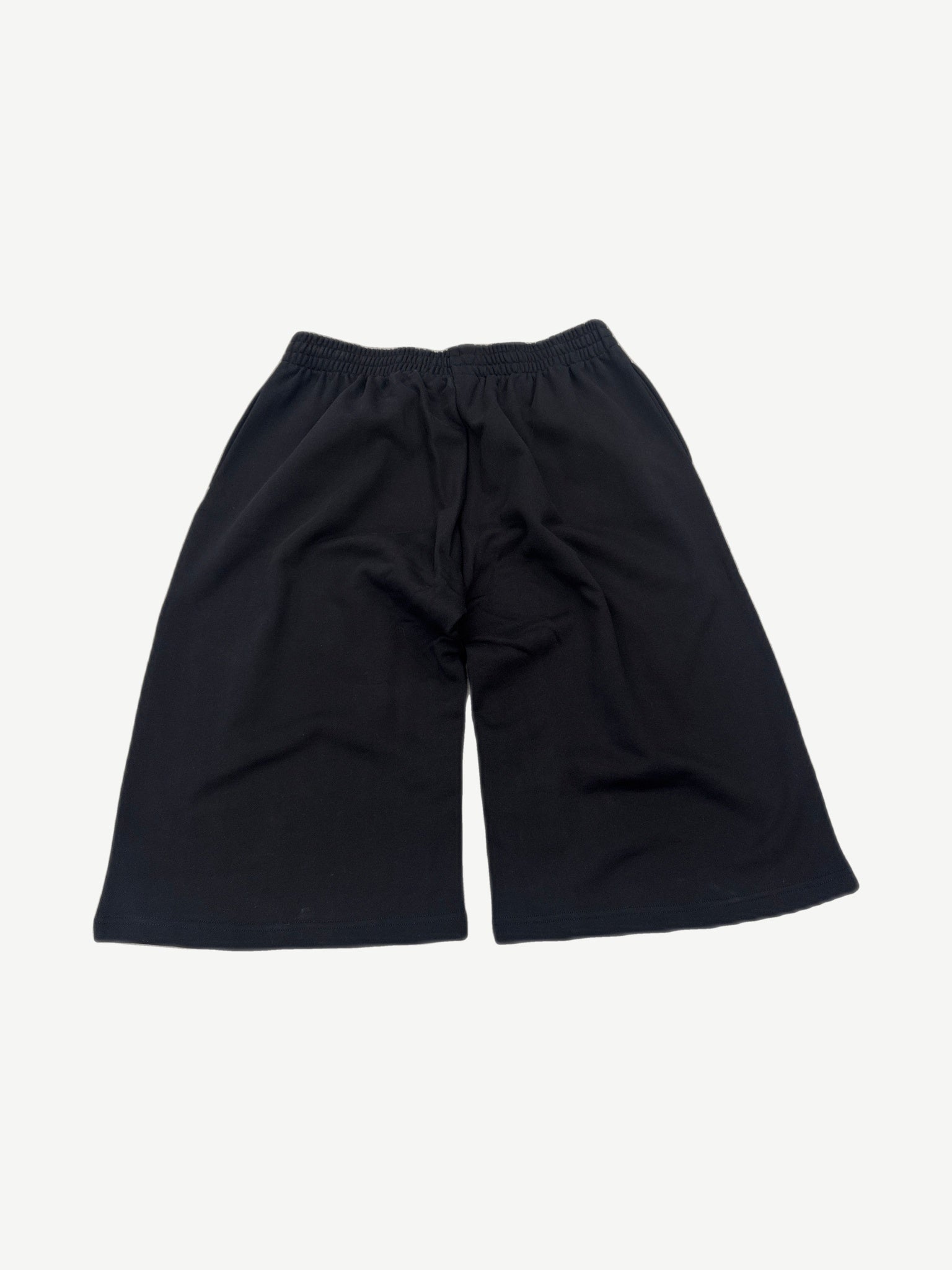 GV Gallery Raspberry Hills black Gladiator sweat shorts rear view with elastic drawstring waistband