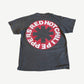 Vintage RHCP Blood Sugar Sex Magik tour tee back view in faded black with album graphic print.
