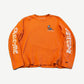 Chrome Hearts Matty Boy orange waffle thermal longsleeve with LINK smiley chest and gothic sleeve print